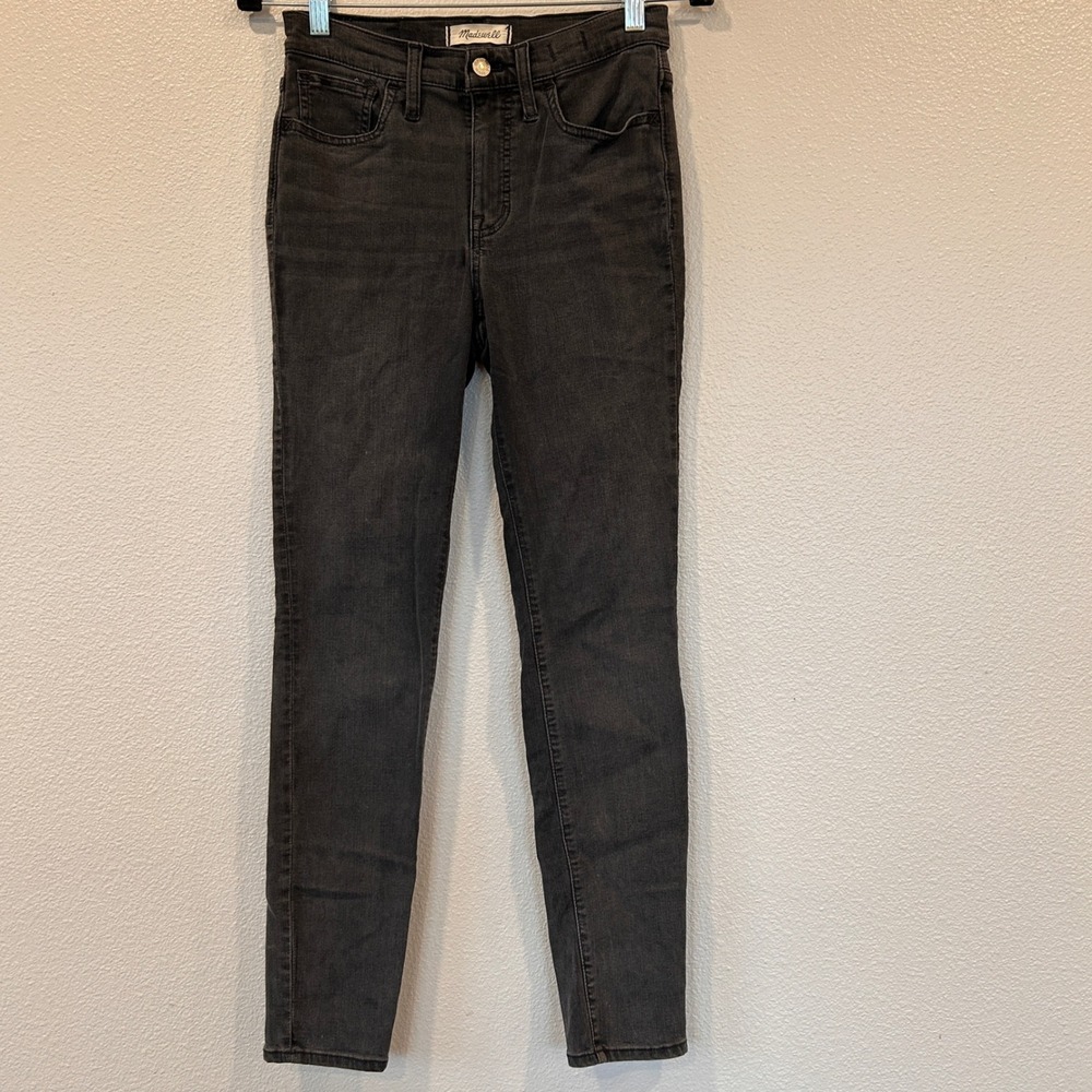 Madewell Roadtripper Skinny Jeans High Rise Faded Black Denim Womens 26‎